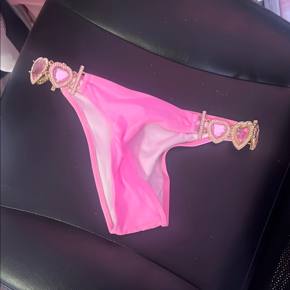 Pink Heart Embellished Women's Intimate